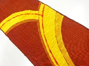 アンティーク　手織り真綿紬　抽象模様織り出し名古屋帯